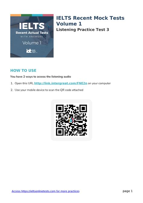 IELTS Recent Mock Tests Volume 1 Listening Practice Test 3.